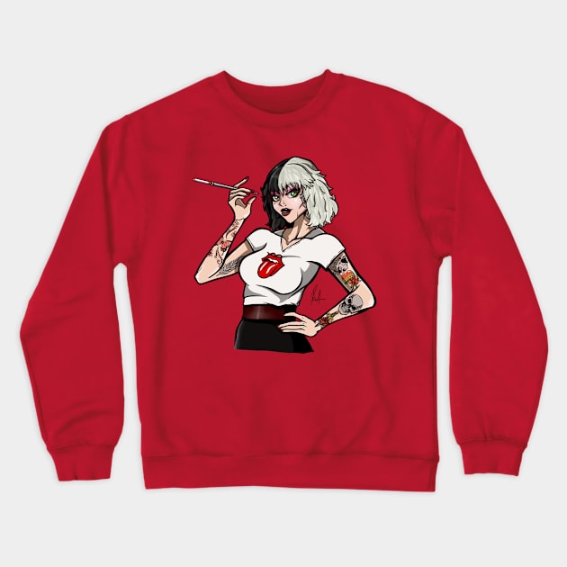 Cruella Crewneck Sweatshirt by MauryAraya316